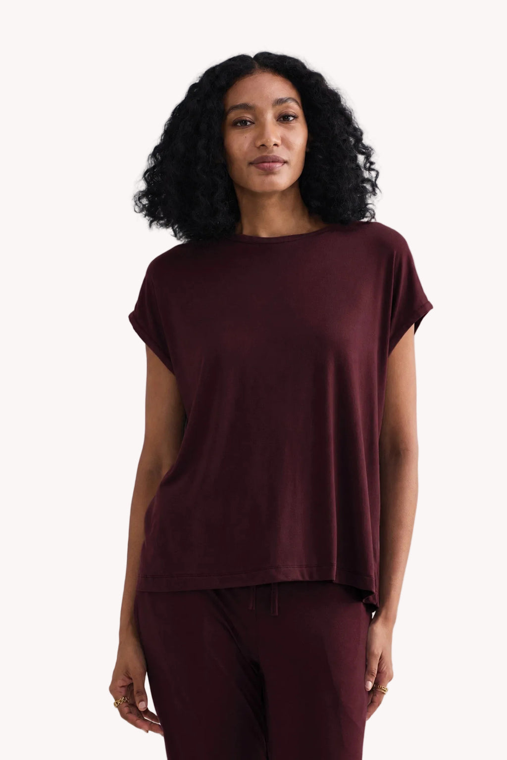 Relaxed Modal Tee – Midnight Merlot