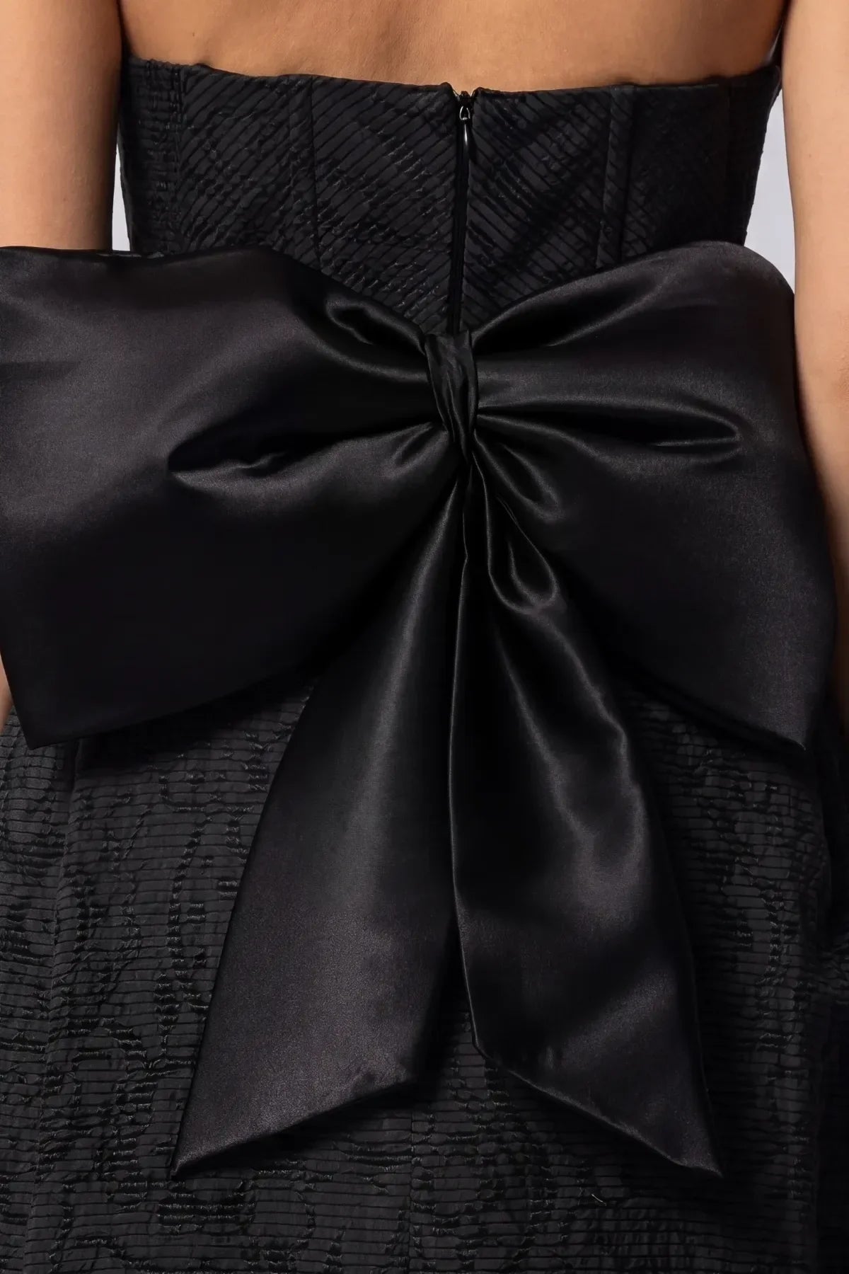 Melisa Strapless Corset Mini Dress – Black