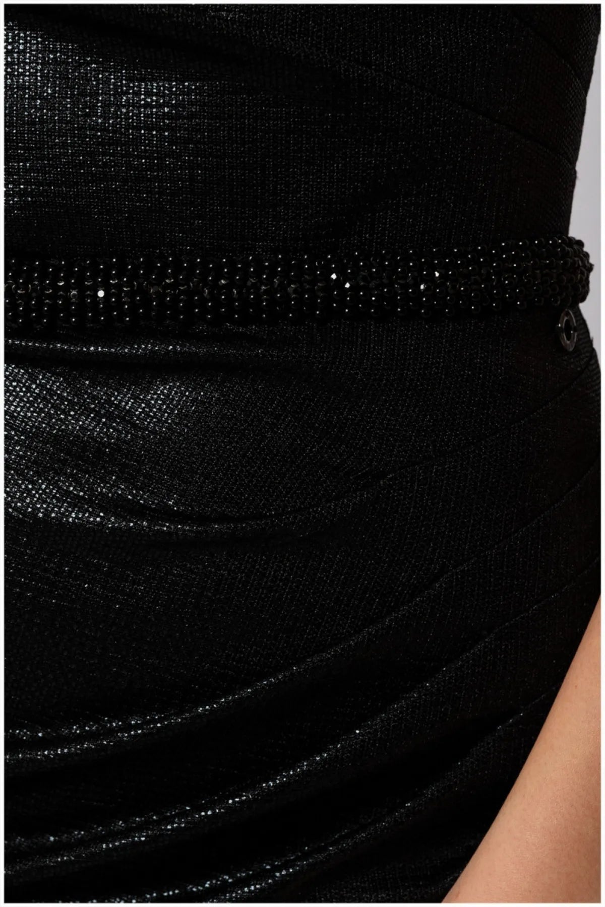 Morgan Mesh-Neck Pencil Dress – Black