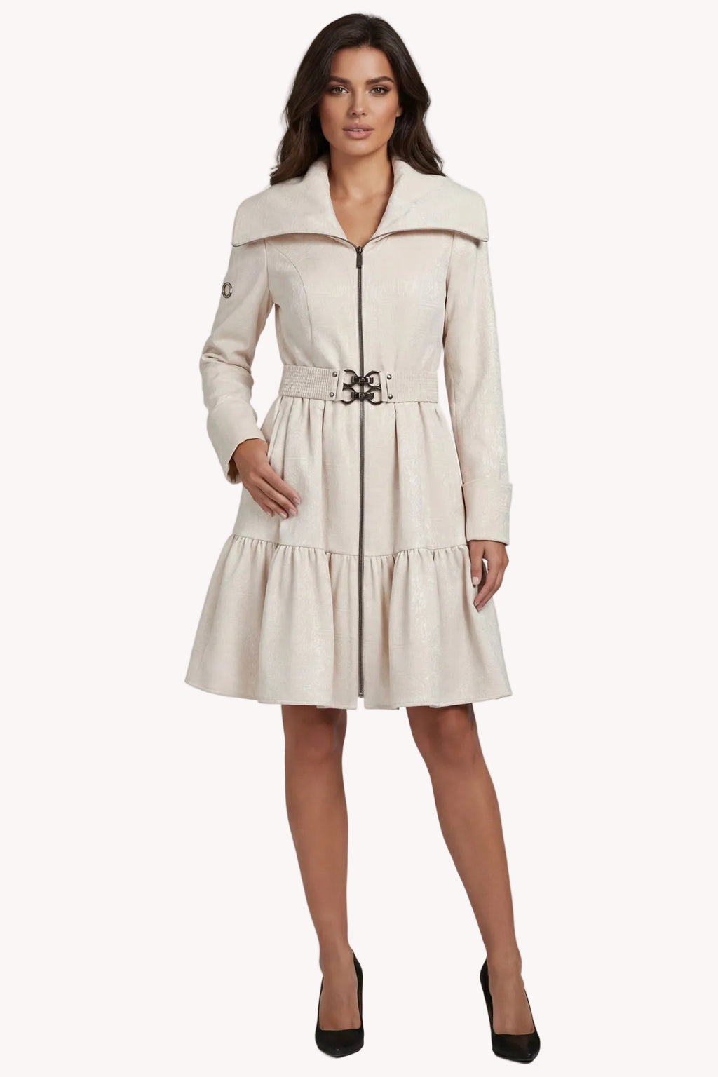 Iris Short Tailored Coat – Beige