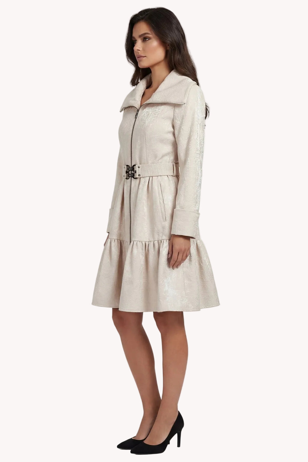 Iris Short Tailored Coat – Beige