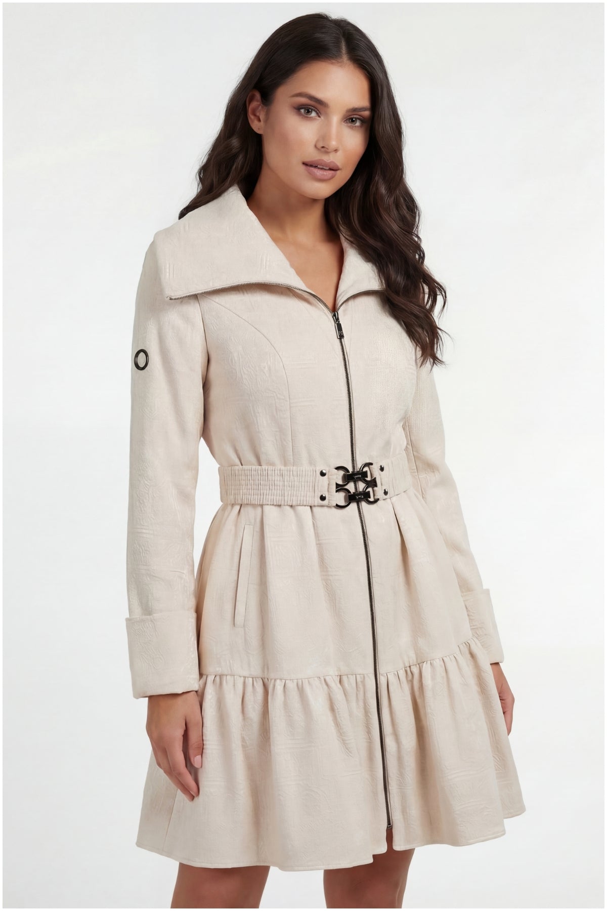 Iris Short Tailored Coat – Beige