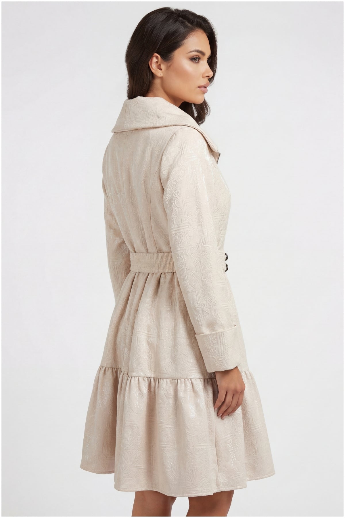 Iris Short Tailored Coat – Beige