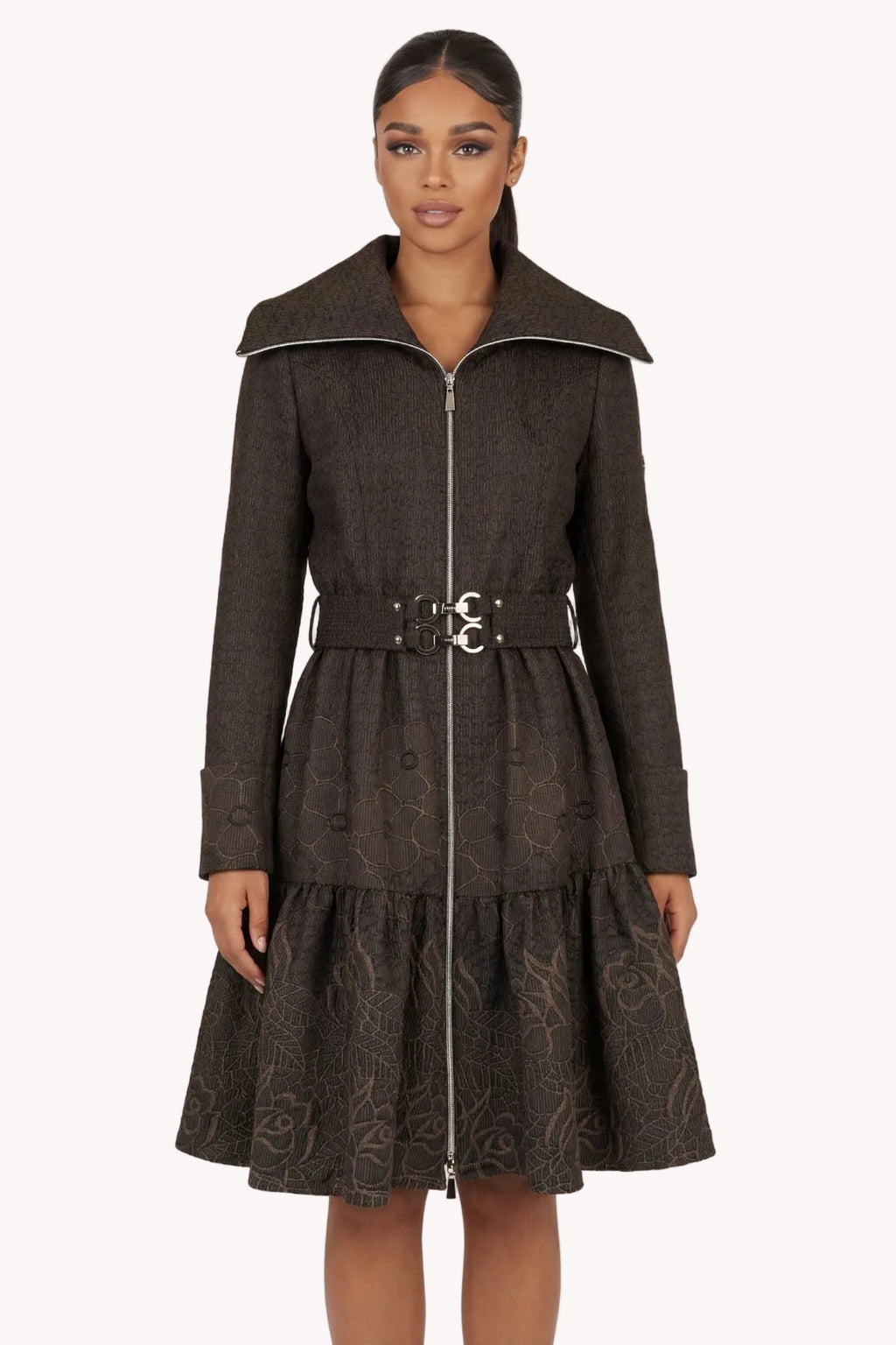 Iris Short Tailored Coat – Brown