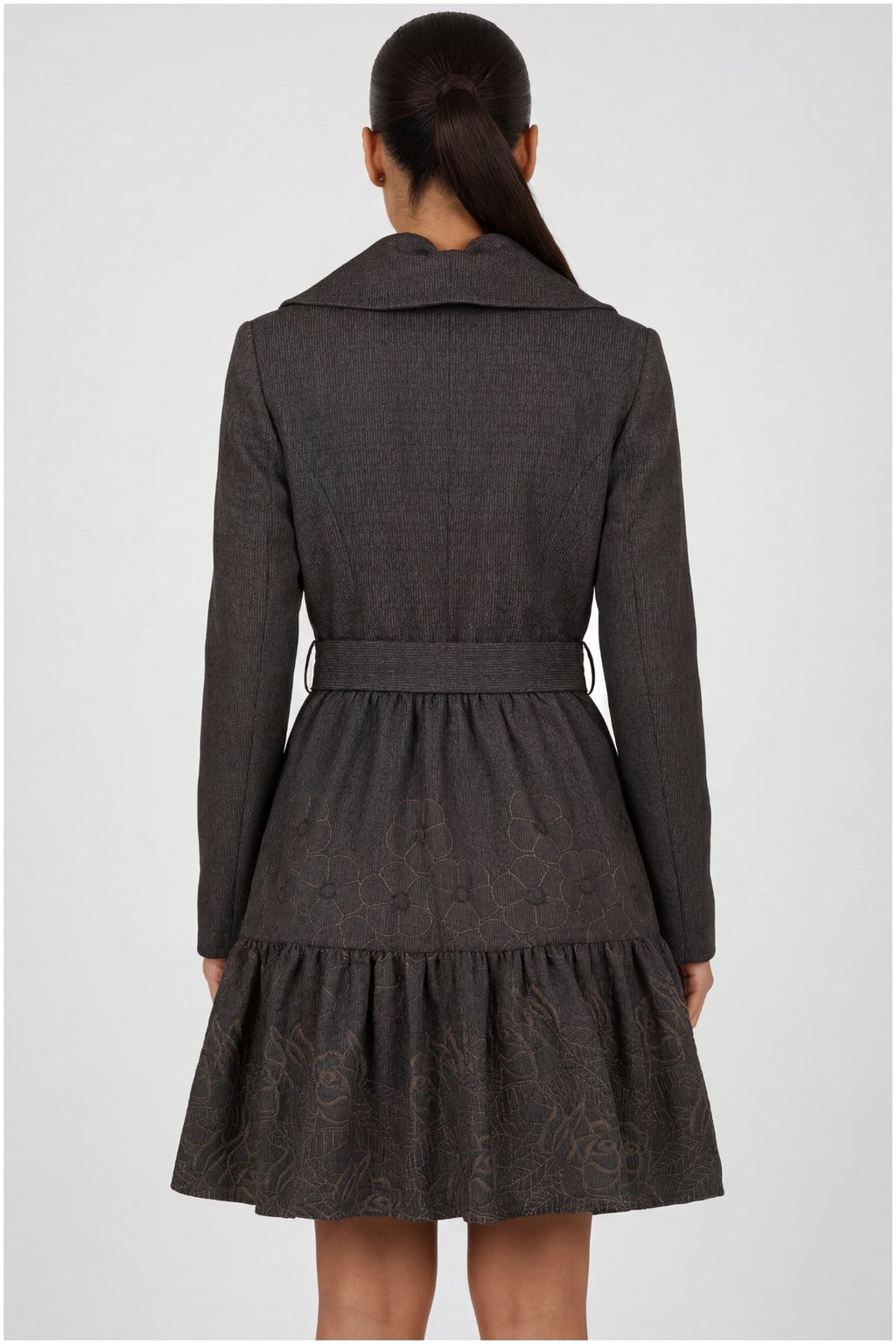 Iris Short Tailored Coat – Brown