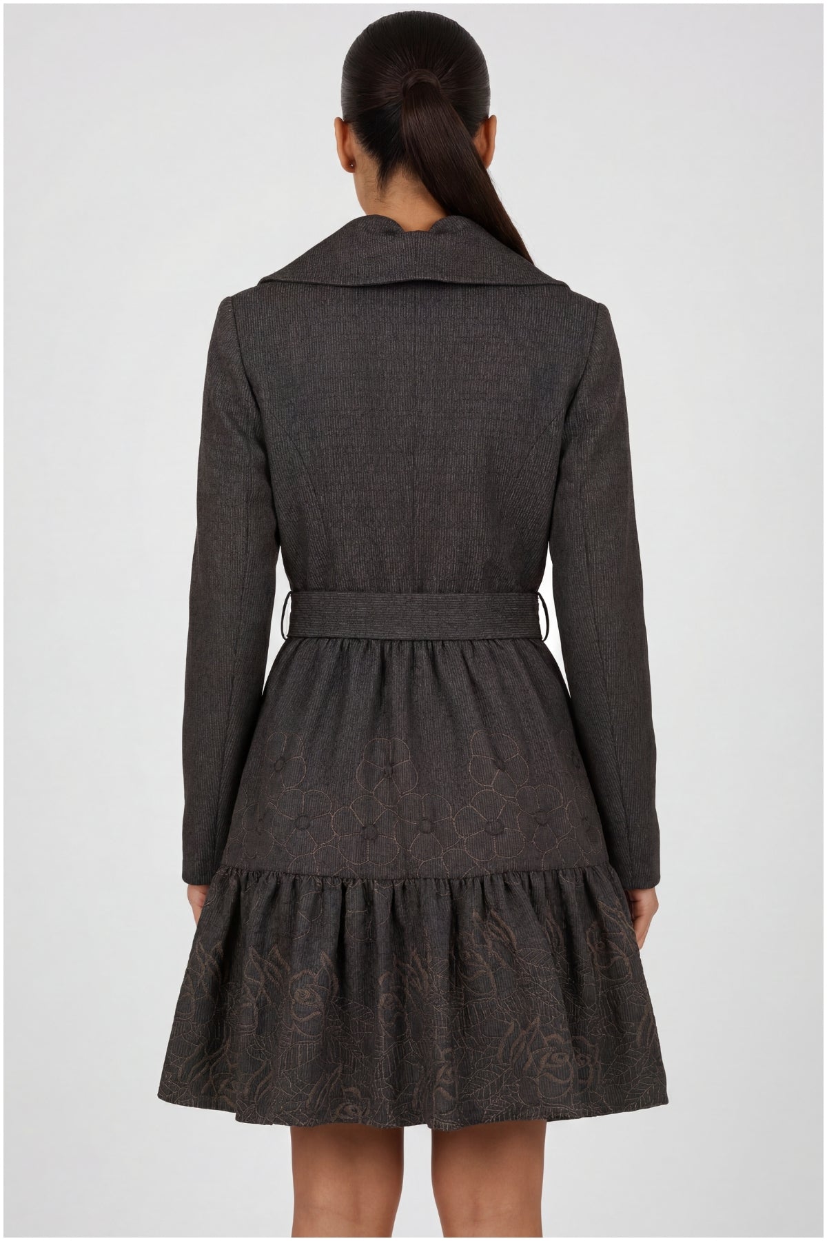 Iris Short Tailored Coat – Brown