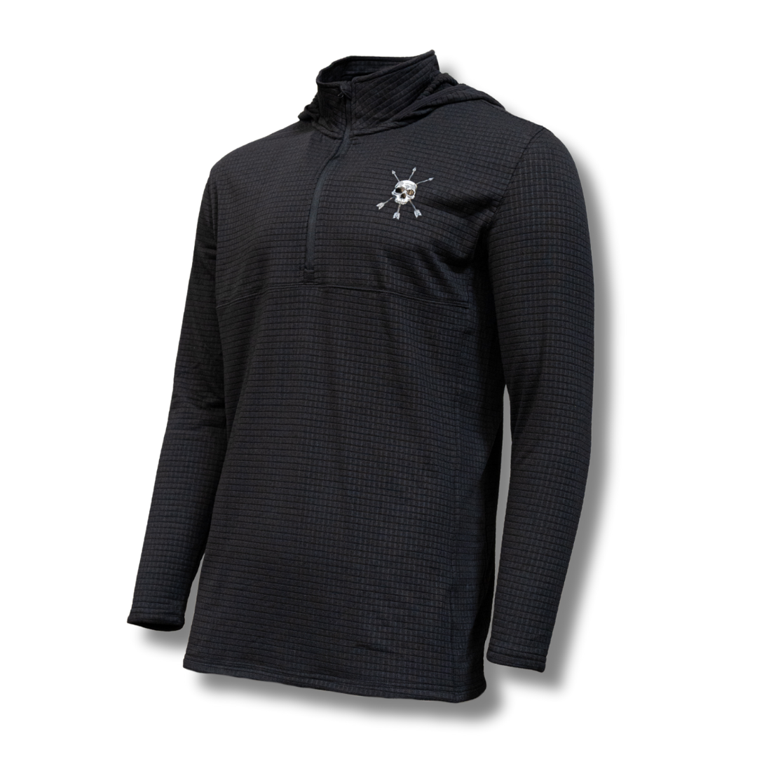 Waffle-Knit Quarter-Zip Hoodie