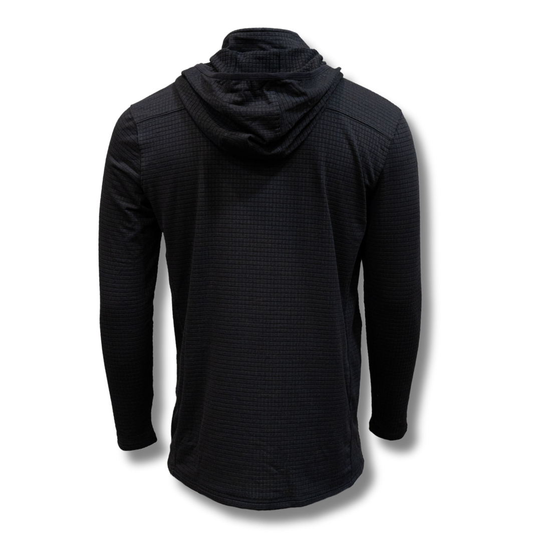 Waffle-Knit Quarter-Zip Hoodie