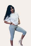 Classic Foldover Capri Leggings – Grey
