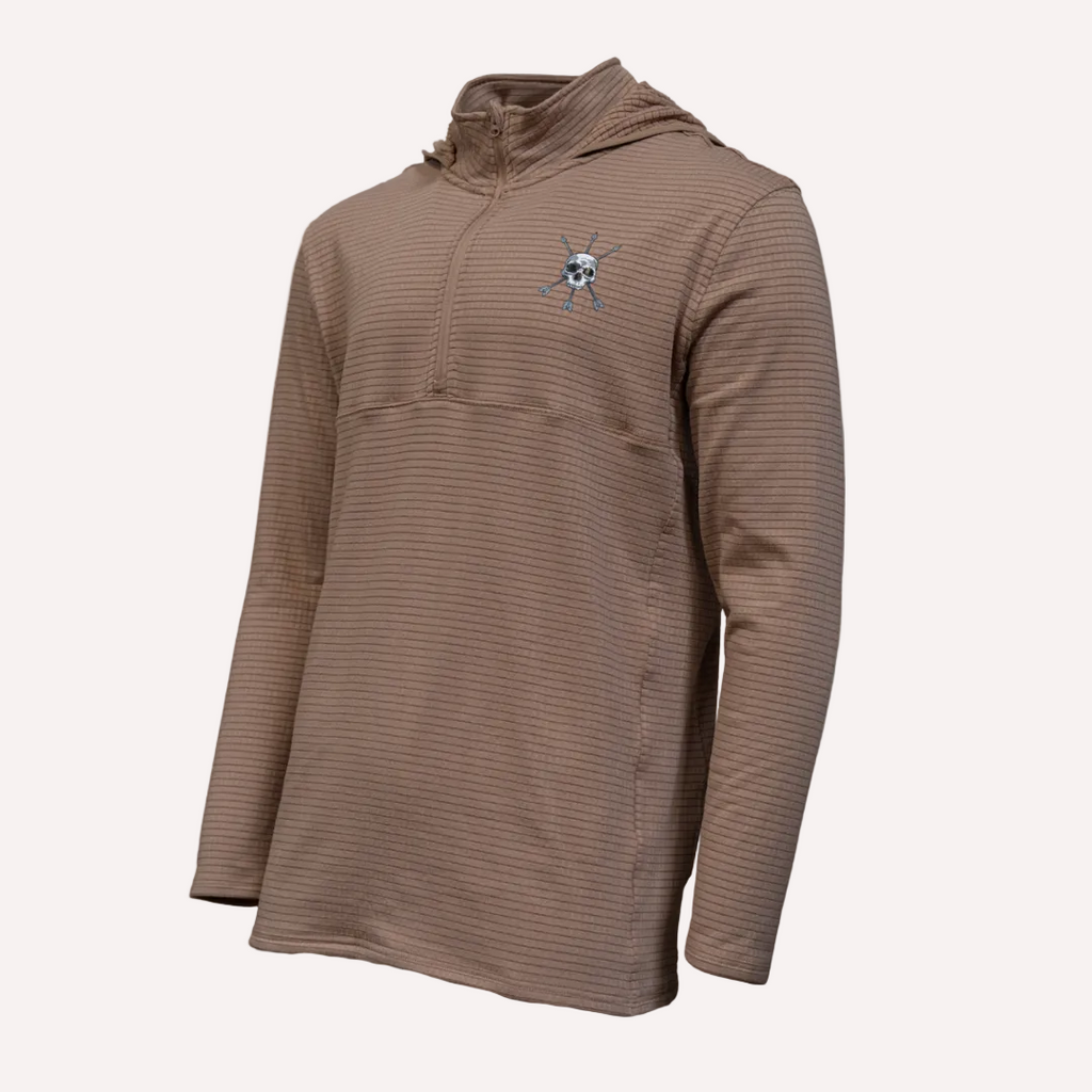 Waffle-Knit Quarter-Zip Hoodie