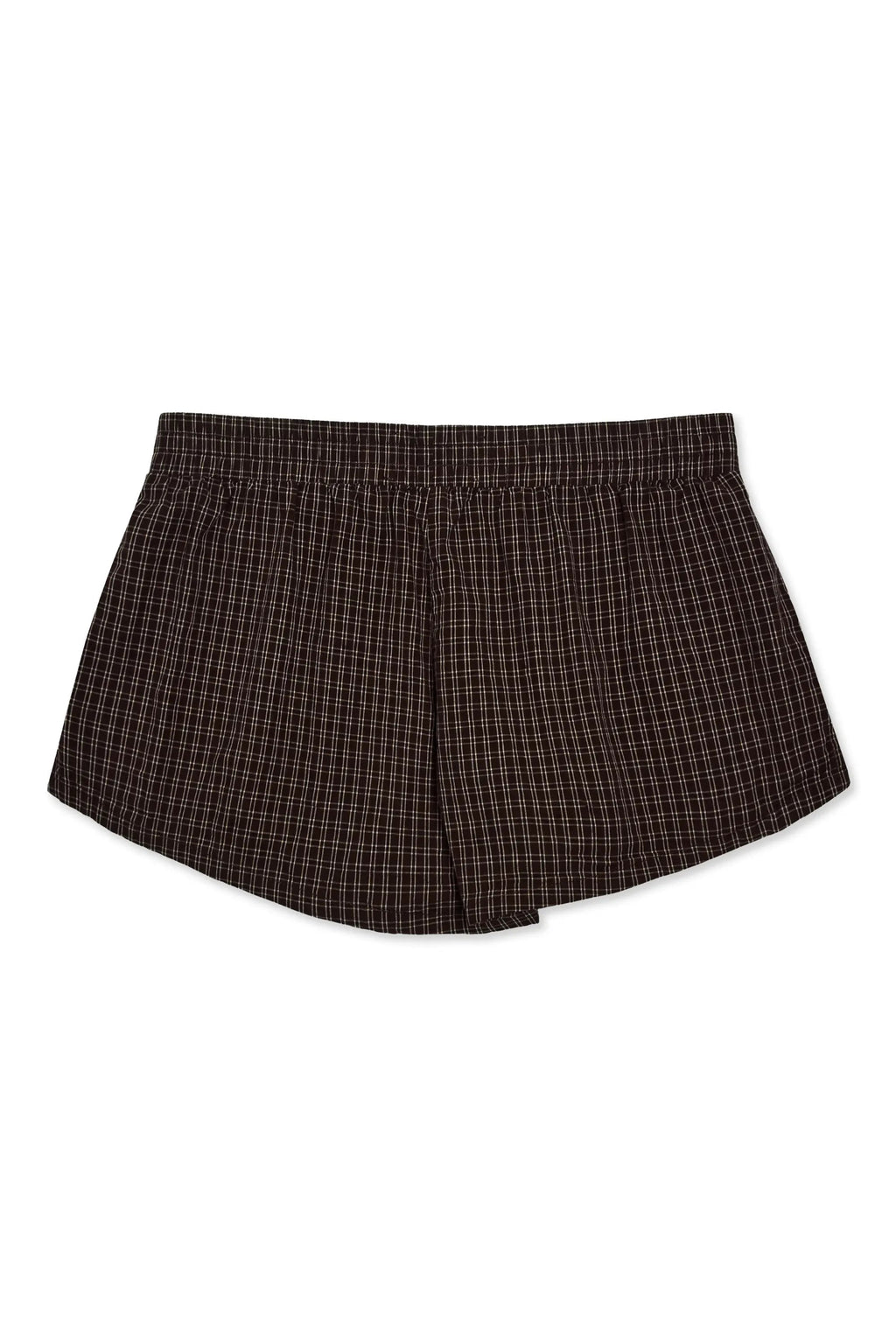 Cotton Plaid Bow Shorts – Chocolate