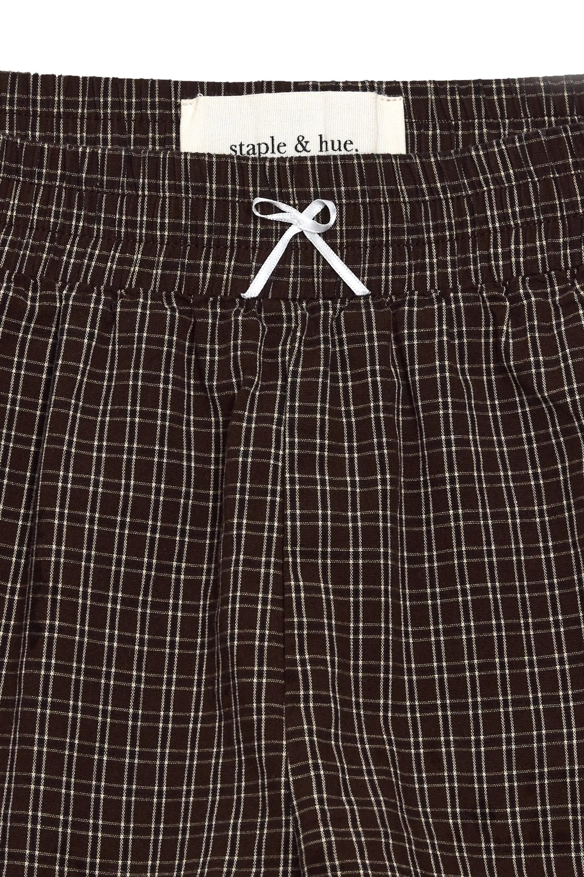 Cotton Plaid Bow Shorts – Chocolate