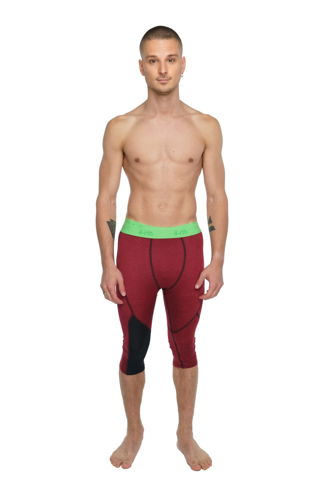 3/4 Performance Yoga Leggings – Brick Red Heather