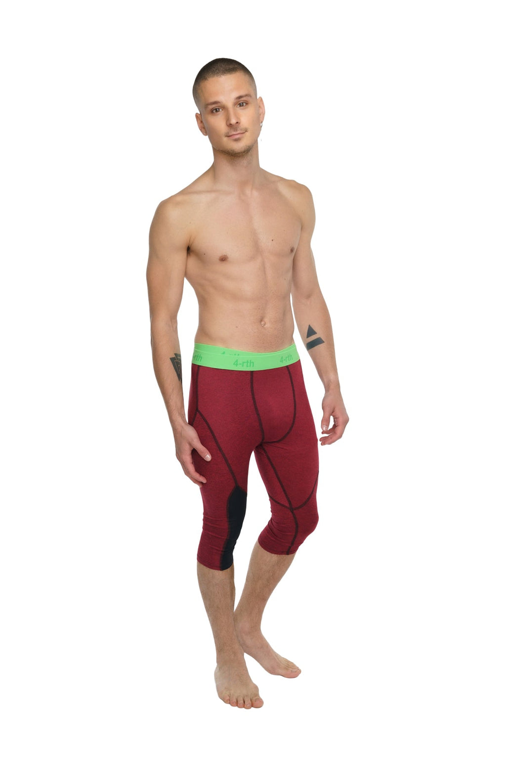 3/4 Performance Yoga Leggings – Brick Red Heather