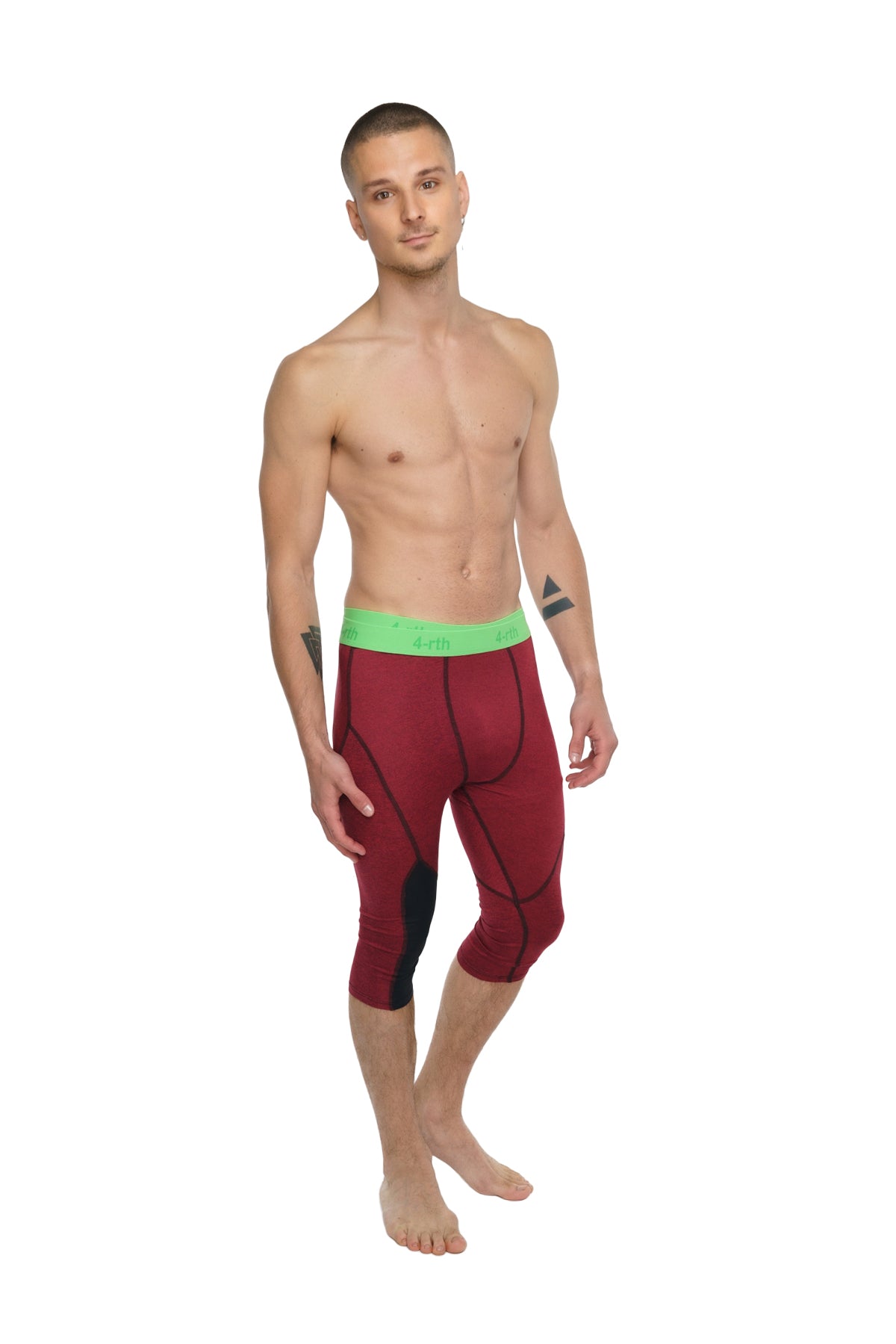 3/4 Performance Yoga Leggings – Brick Red Heather