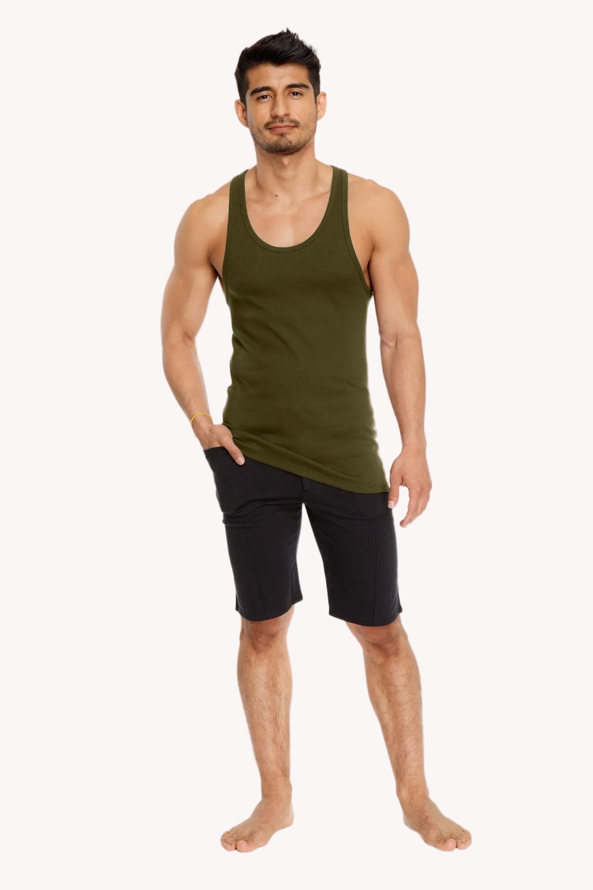 Sustain Rib Tank Top – Army Green