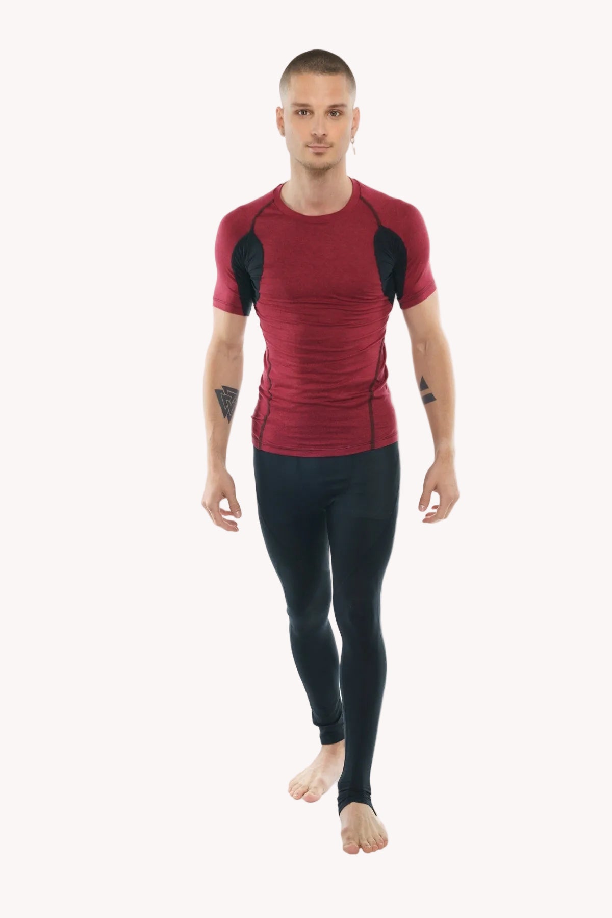 Designer Raglan Crew-Neck Tee – Brick with Black Accent