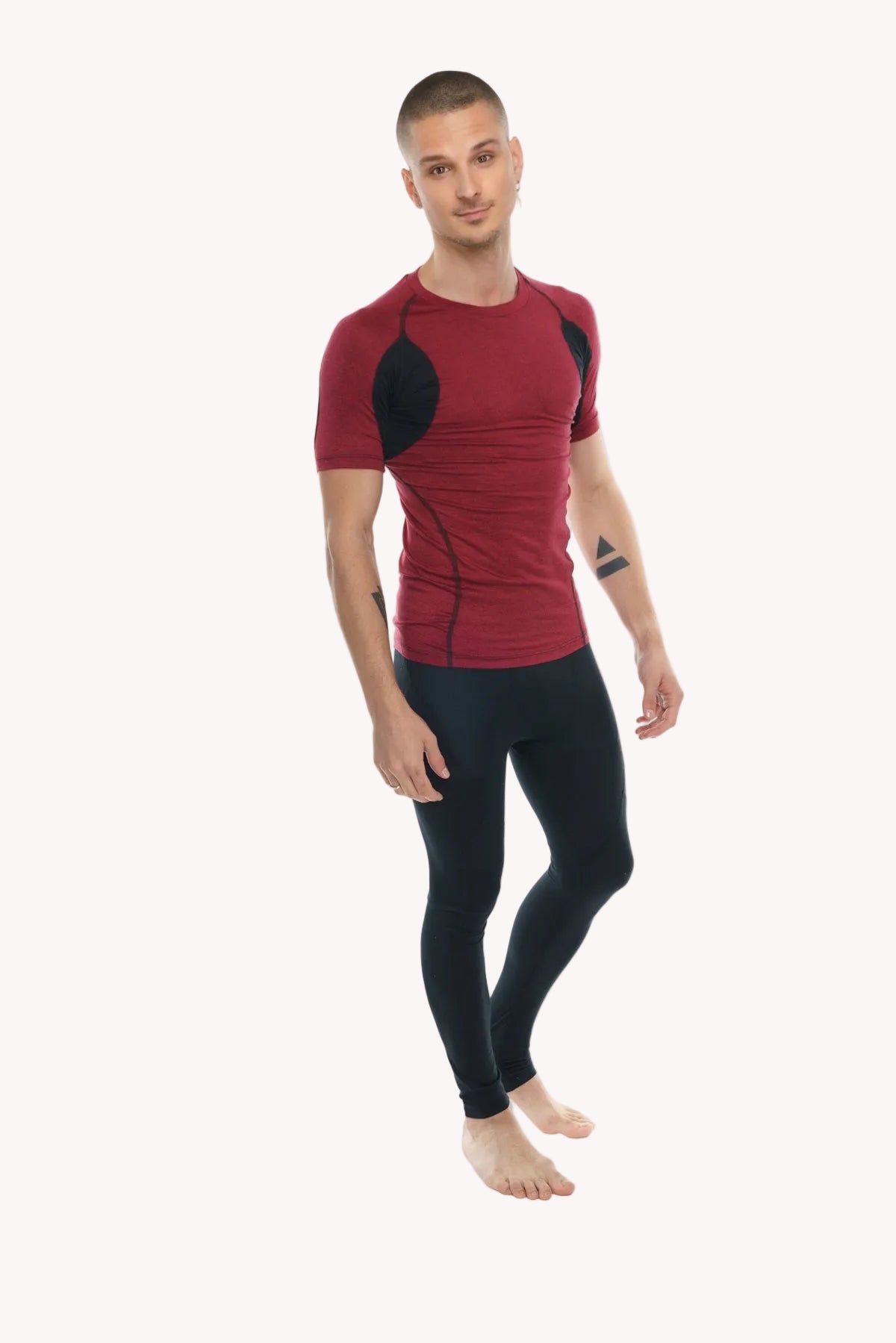 Designer Raglan Crew-Neck Tee – Brick with Black Accent