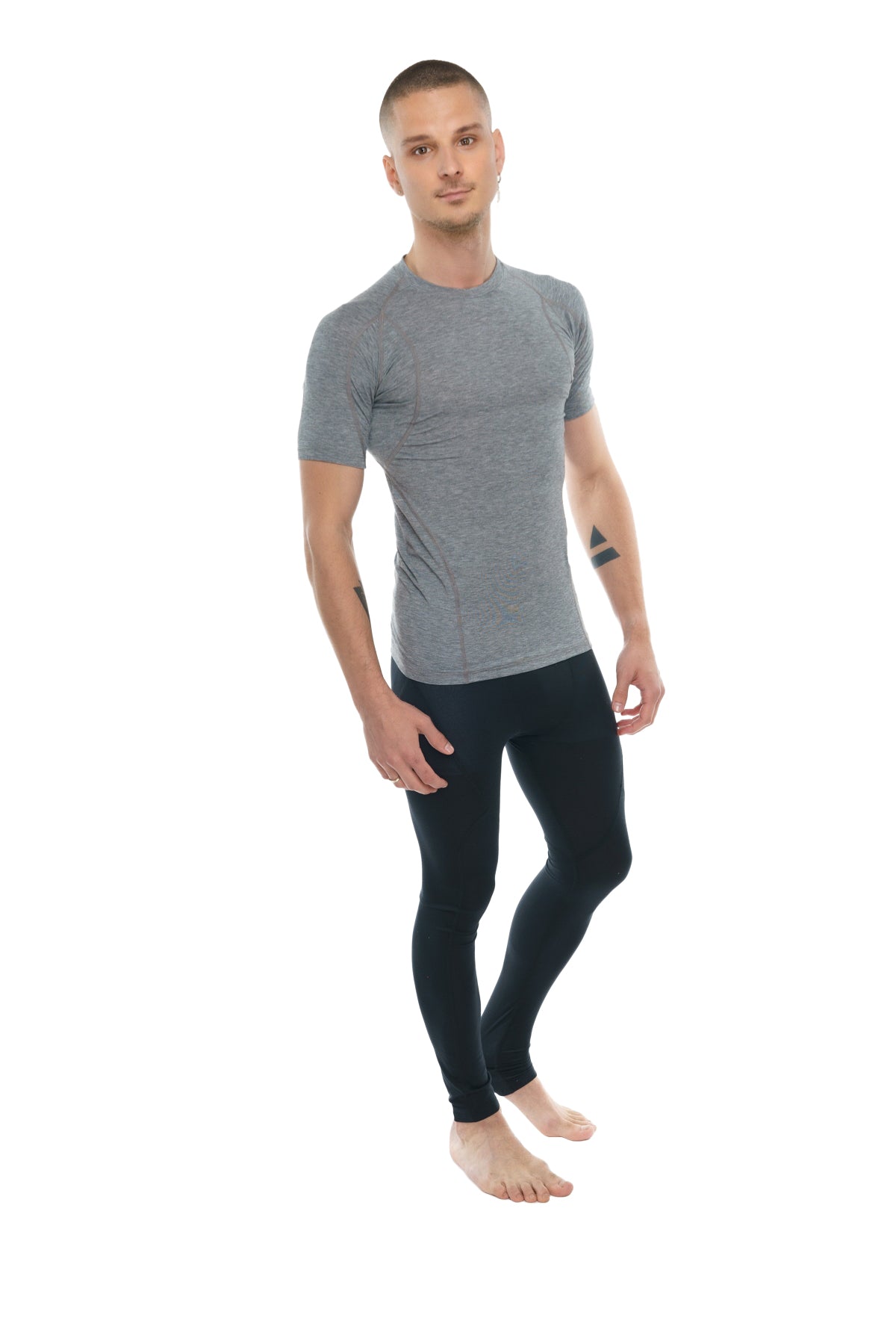 Designer Raglan Crew-Neck Tee – Steel Gray
