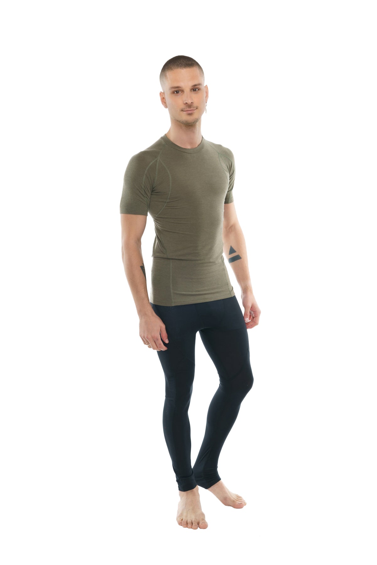 Designer Raglan Crew-Neck Tee – Olive Green