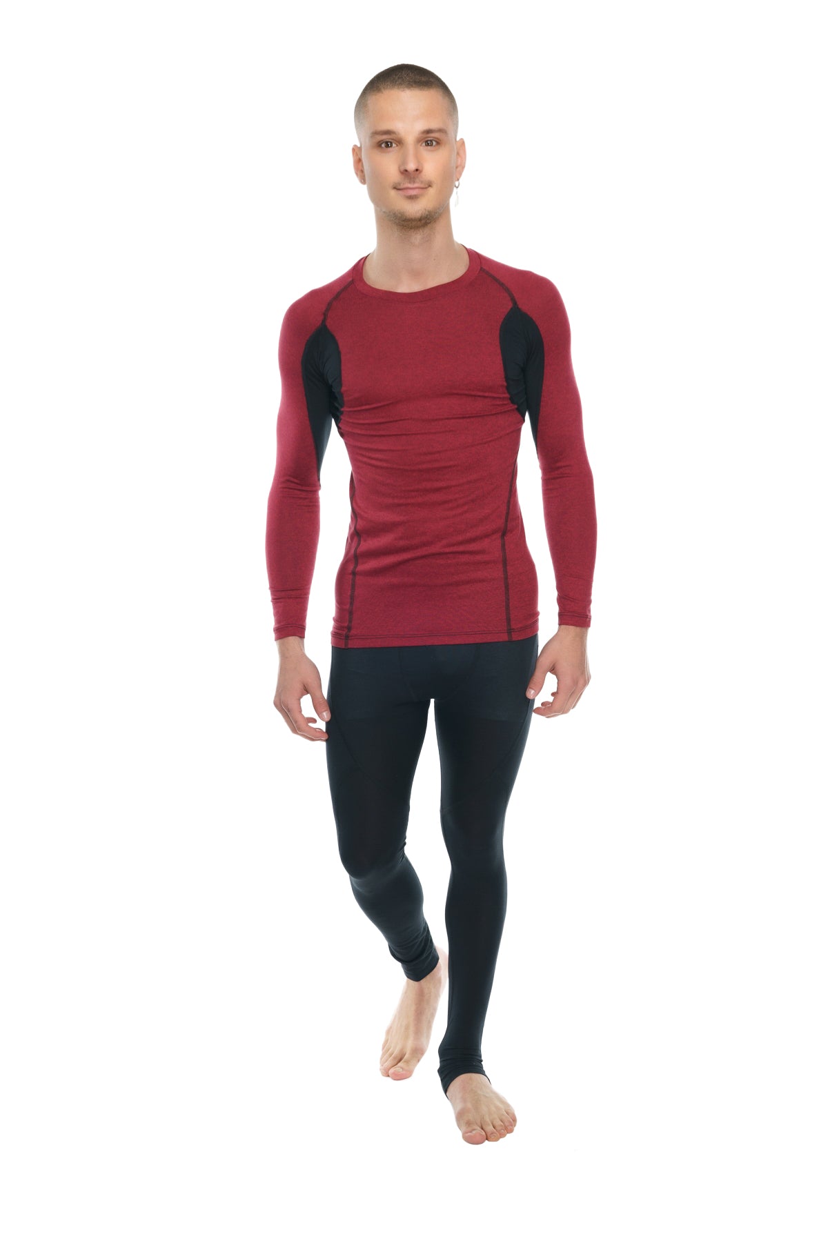 Designer Raglan Long Sleeve Tee – Brick with Black Accent