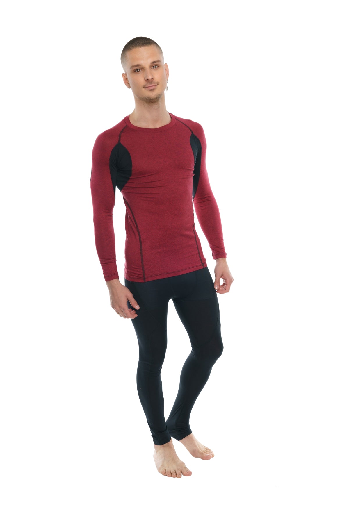 Designer Raglan Long Sleeve Tee – Brick with Black Accent