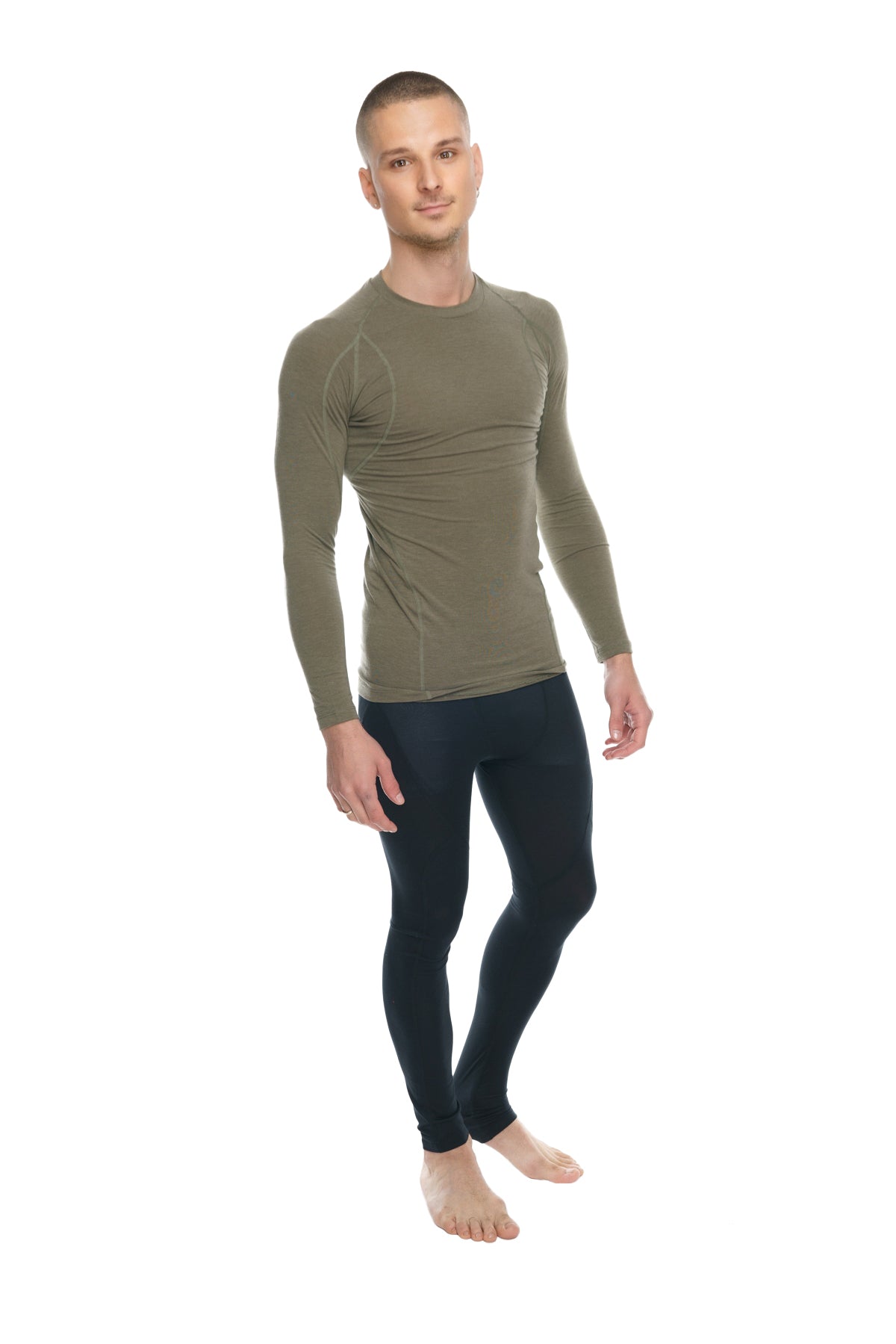 Designer Raglan Long Sleeve Tee – Olive Green