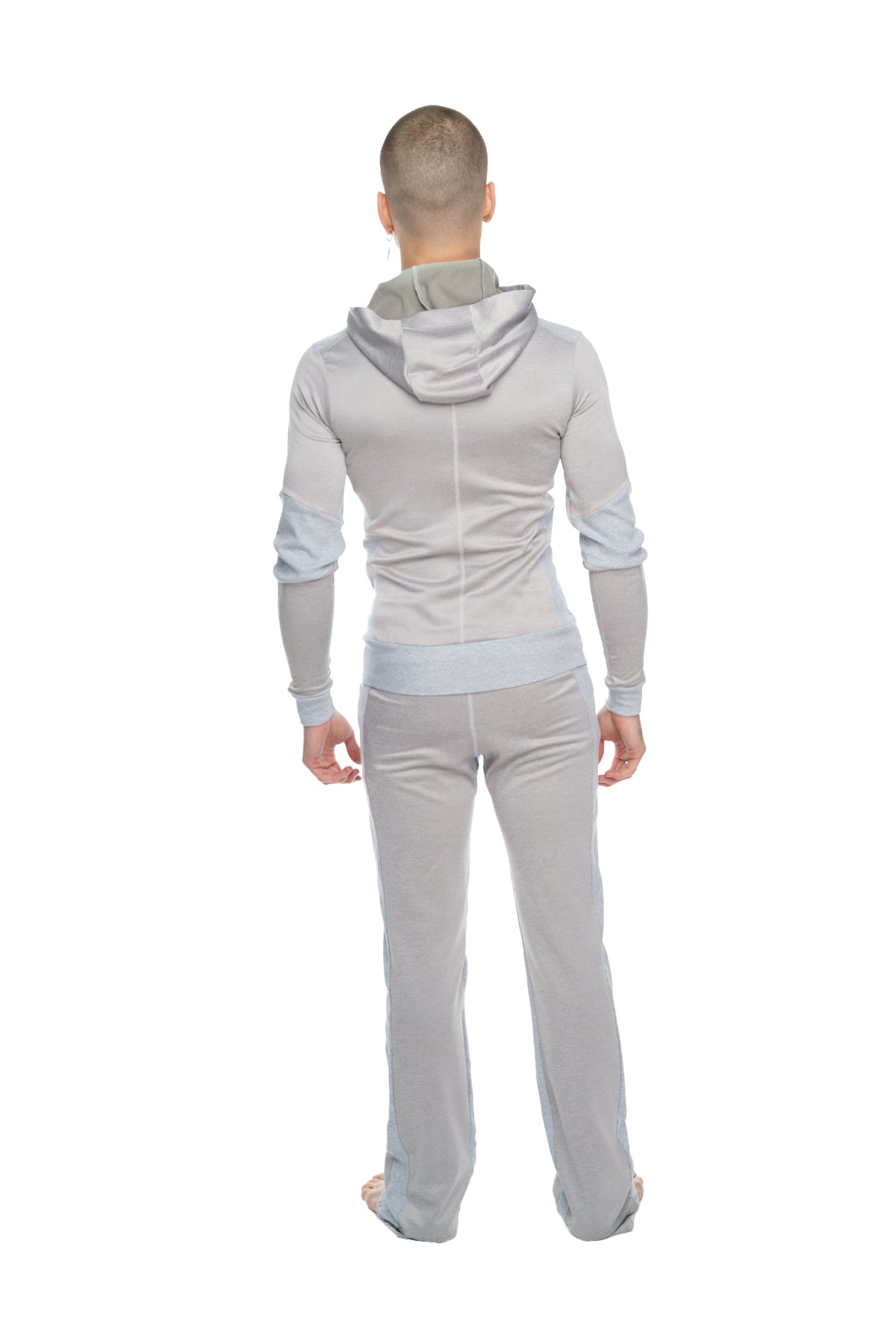 Fleece Crossover Zip Yoga Hoodie – Stainless Steel Grey