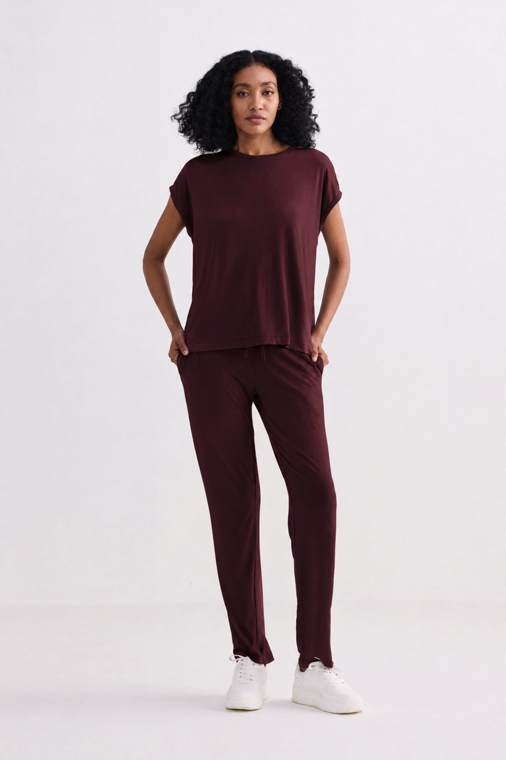 Relaxed Modal Tee – Midnight Merlot