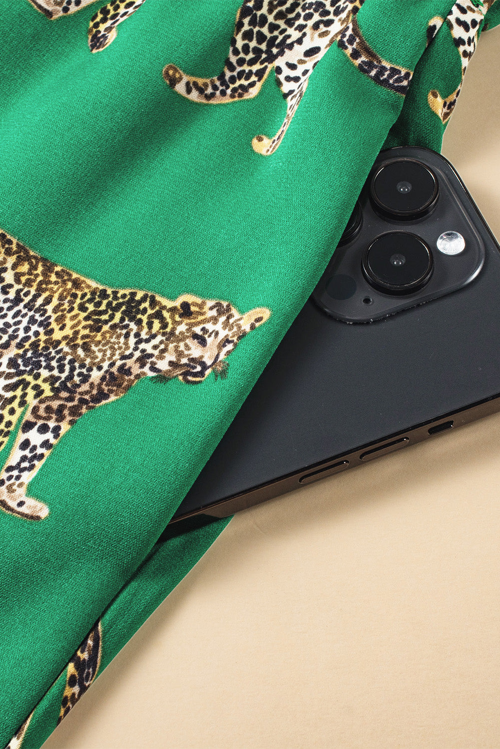 Cheetah Print Shirt & Pants Pajama Set – Green