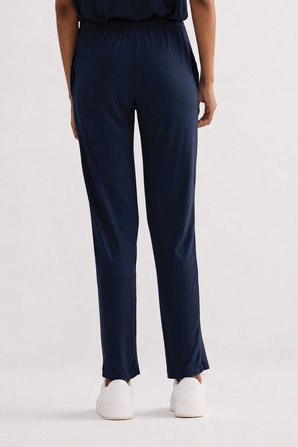 Relaxed Modal Tee & Wide-Leg Pants Set – Navy