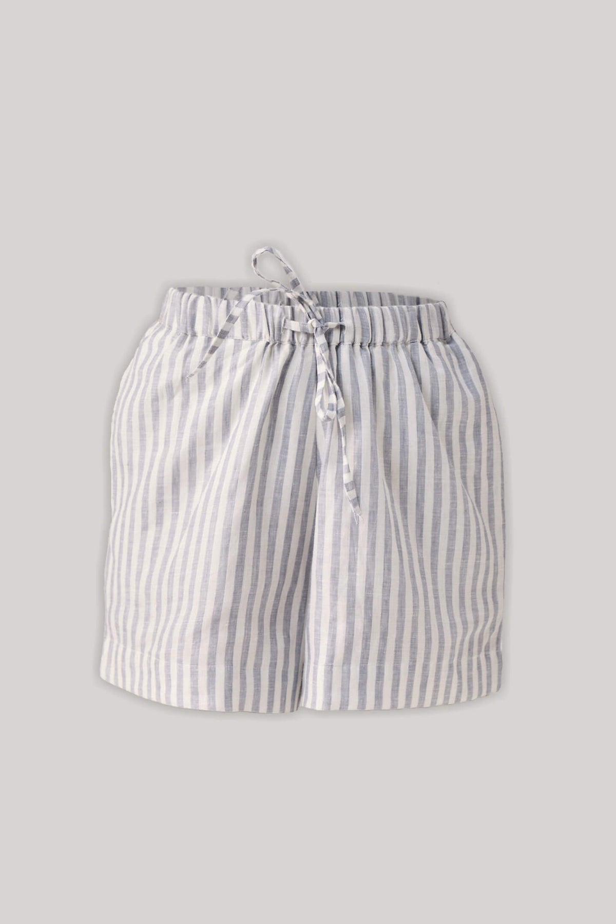 Striped Linen Drawstring Shorts