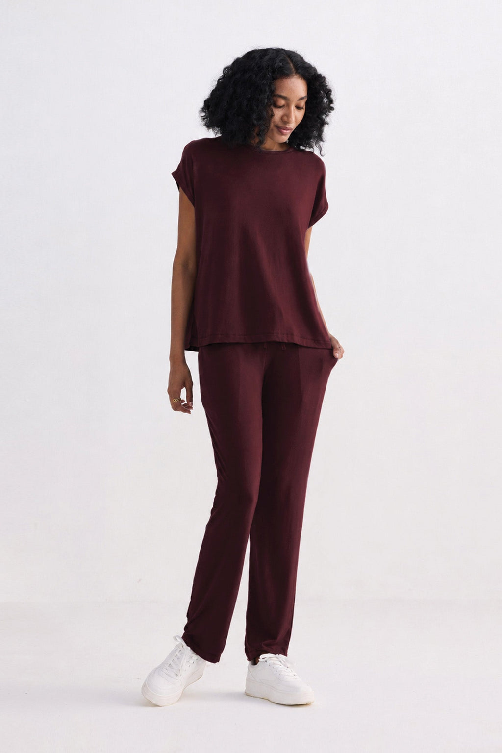 Relaxed Modal Tee – Midnight Merlot
