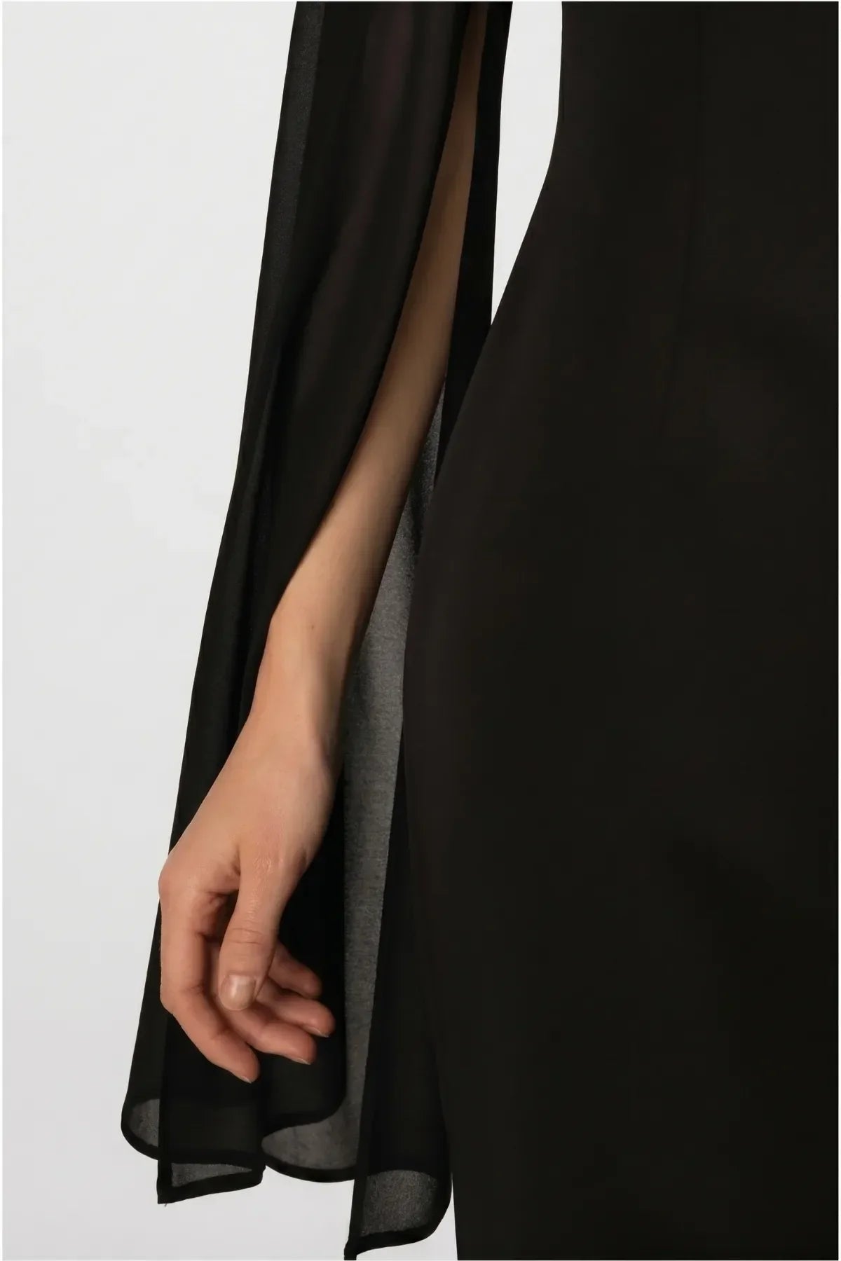 Rebeka Cape-Sleeve Sheath Dress – Black