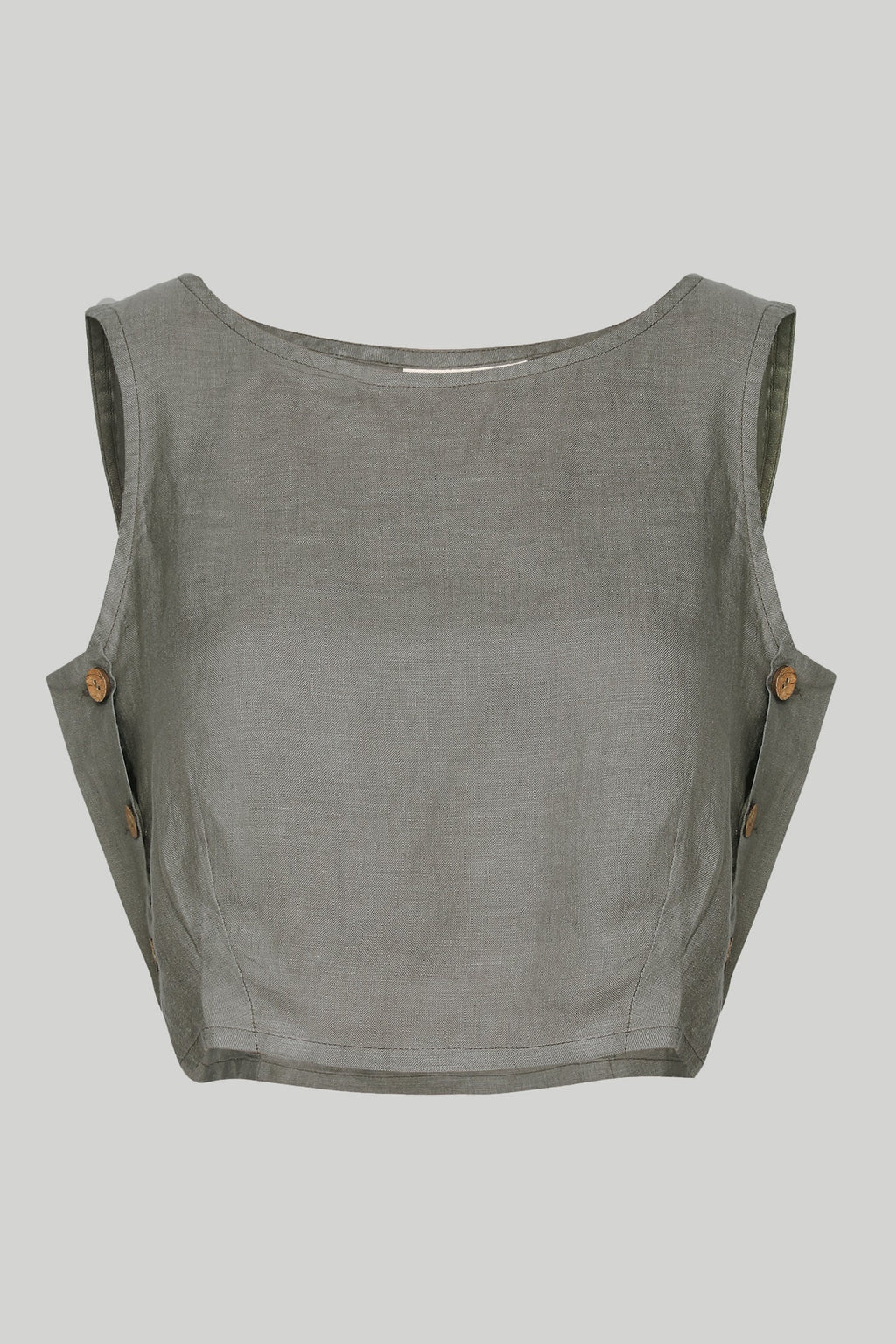 Hemp Boxy Crop Top – Dark Green