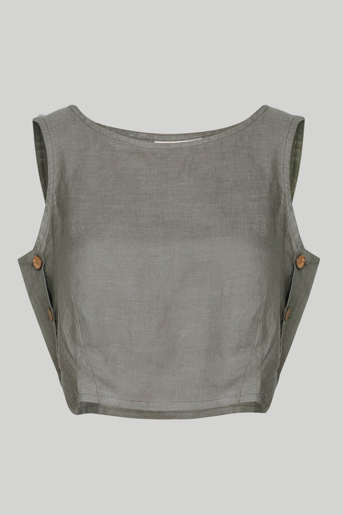 Hemp Boxy Crop Top – Dark Green
