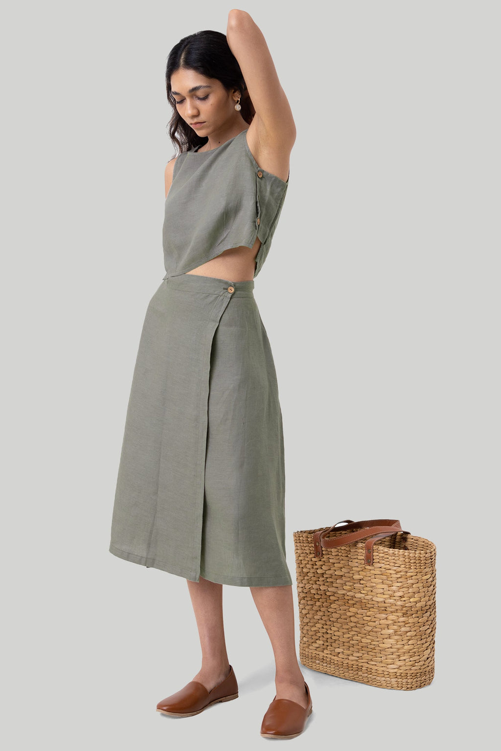 Hemp Boxy Crop Top – Dark Green