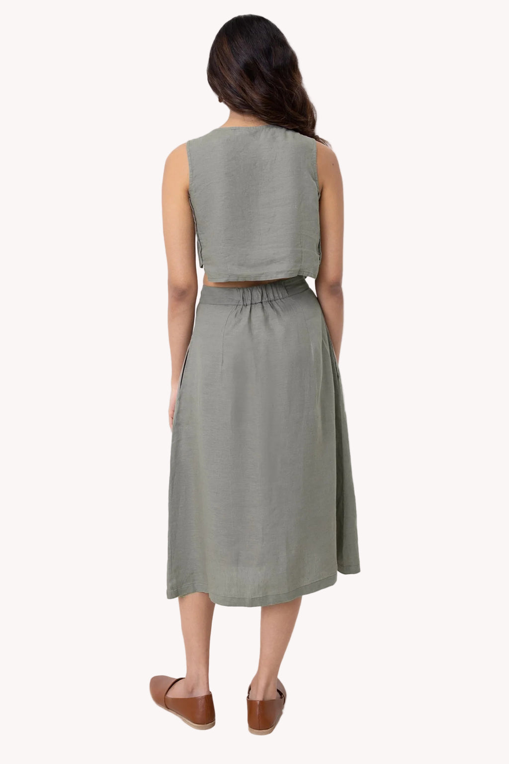 Hemp Boxy Crop Top – Dark Green
