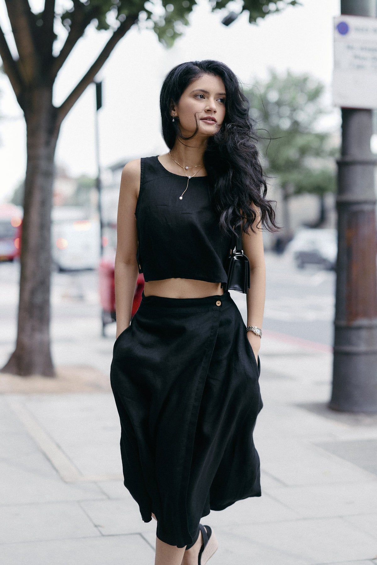 Hemp Boxy Crop Top – Black