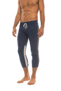 4/5 Zip-Pocket Capri Yoga Pants – Royal/Charcoal/Grey