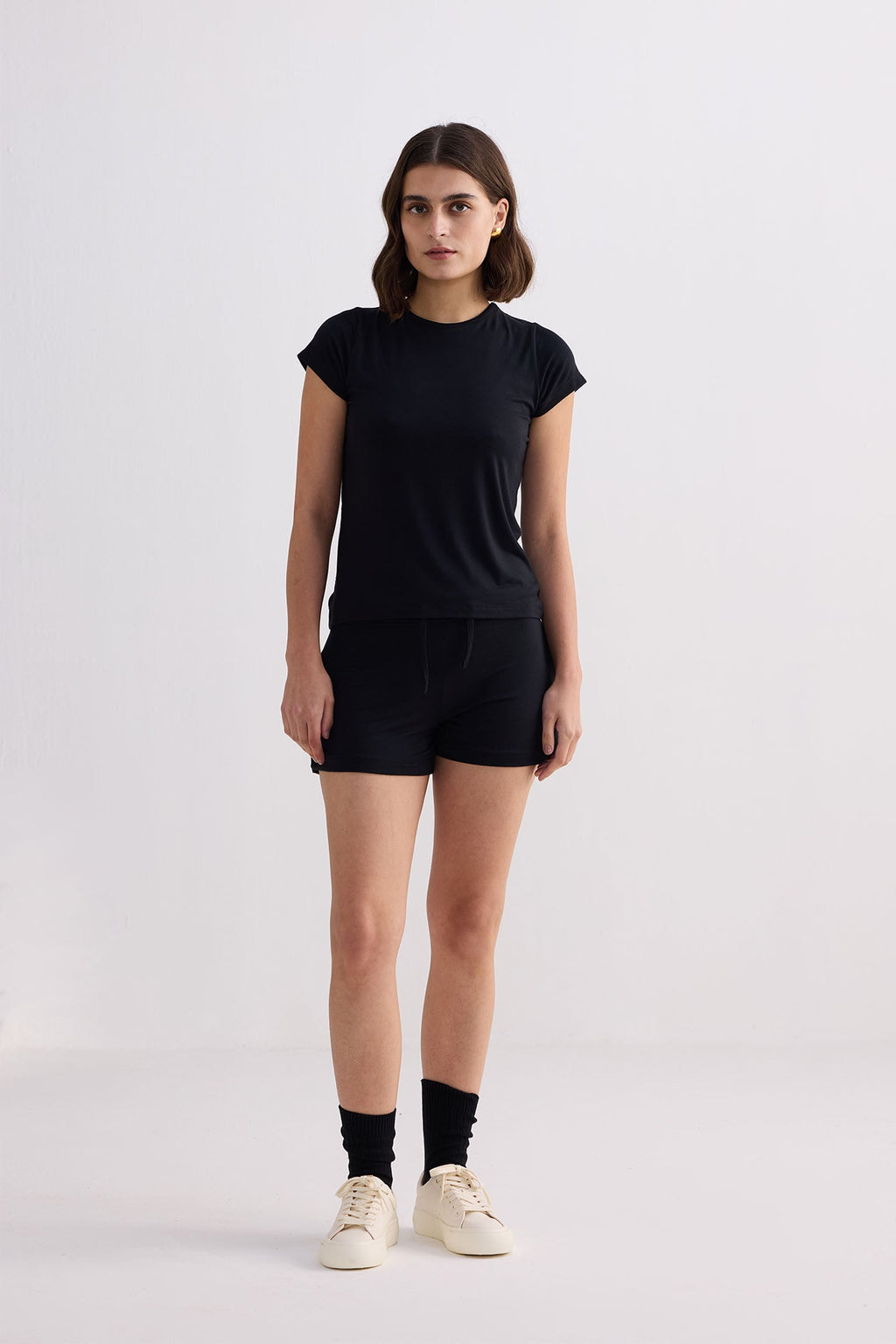 Essential Modal Crew Tee – Black
