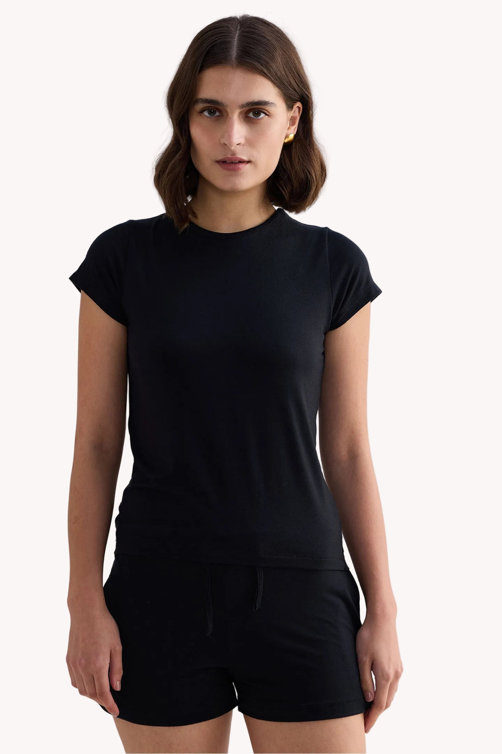 Essential Modal Crew Tee – Black