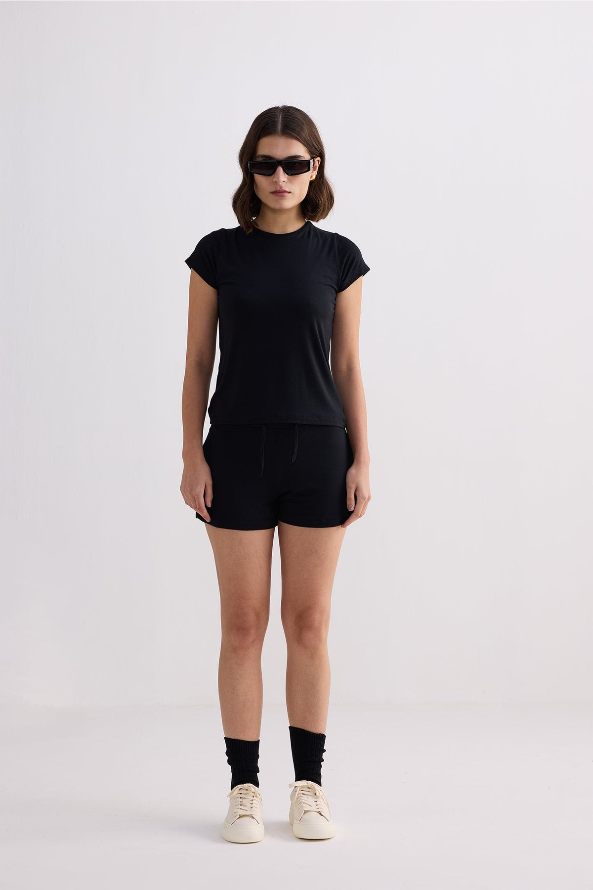 Essential Modal Tee & Shorts Set – Black