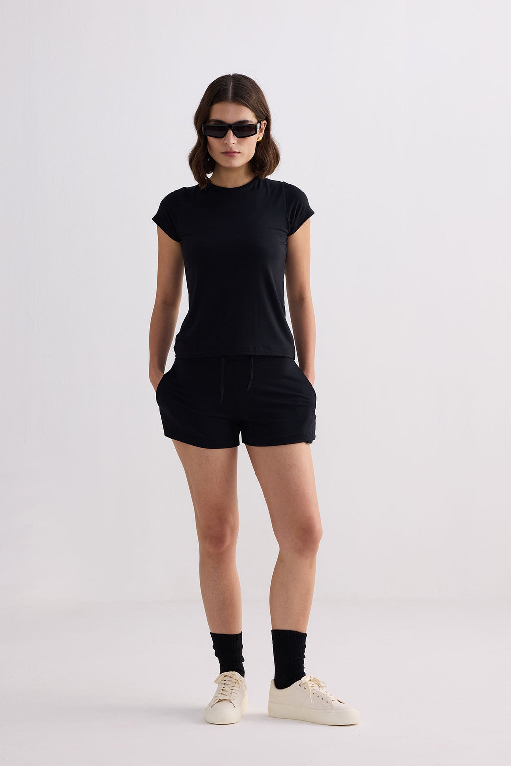 Essential Modal Crew Tee – Black