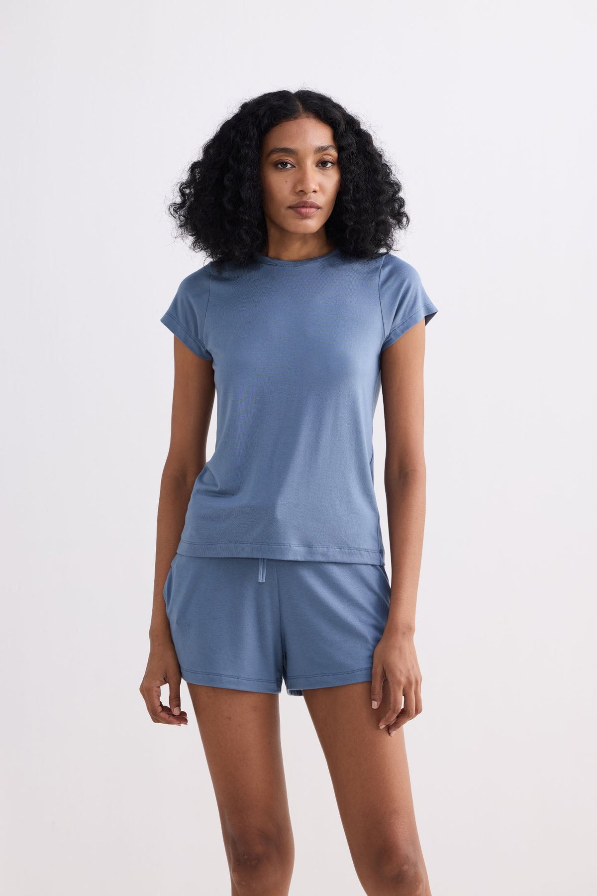 Essential Modal Crew Tee – Blue
