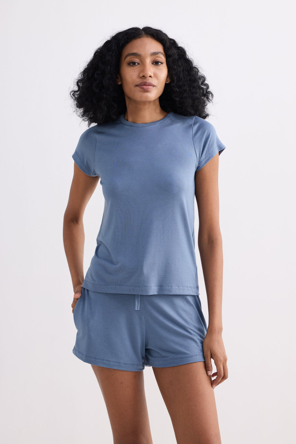 Essential Modal Crew Tee – Blue