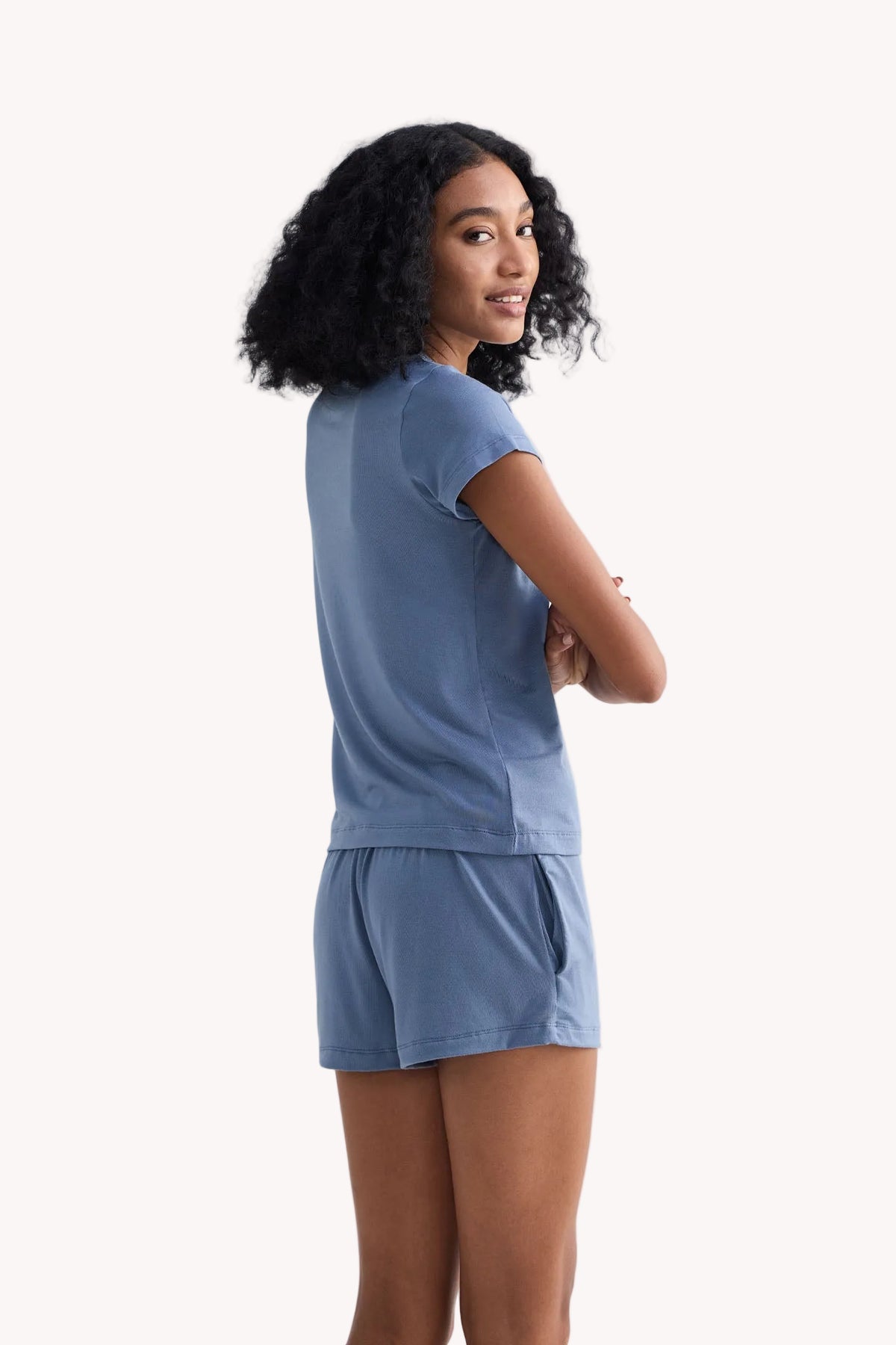 Essential Modal Crew Tee – Blue