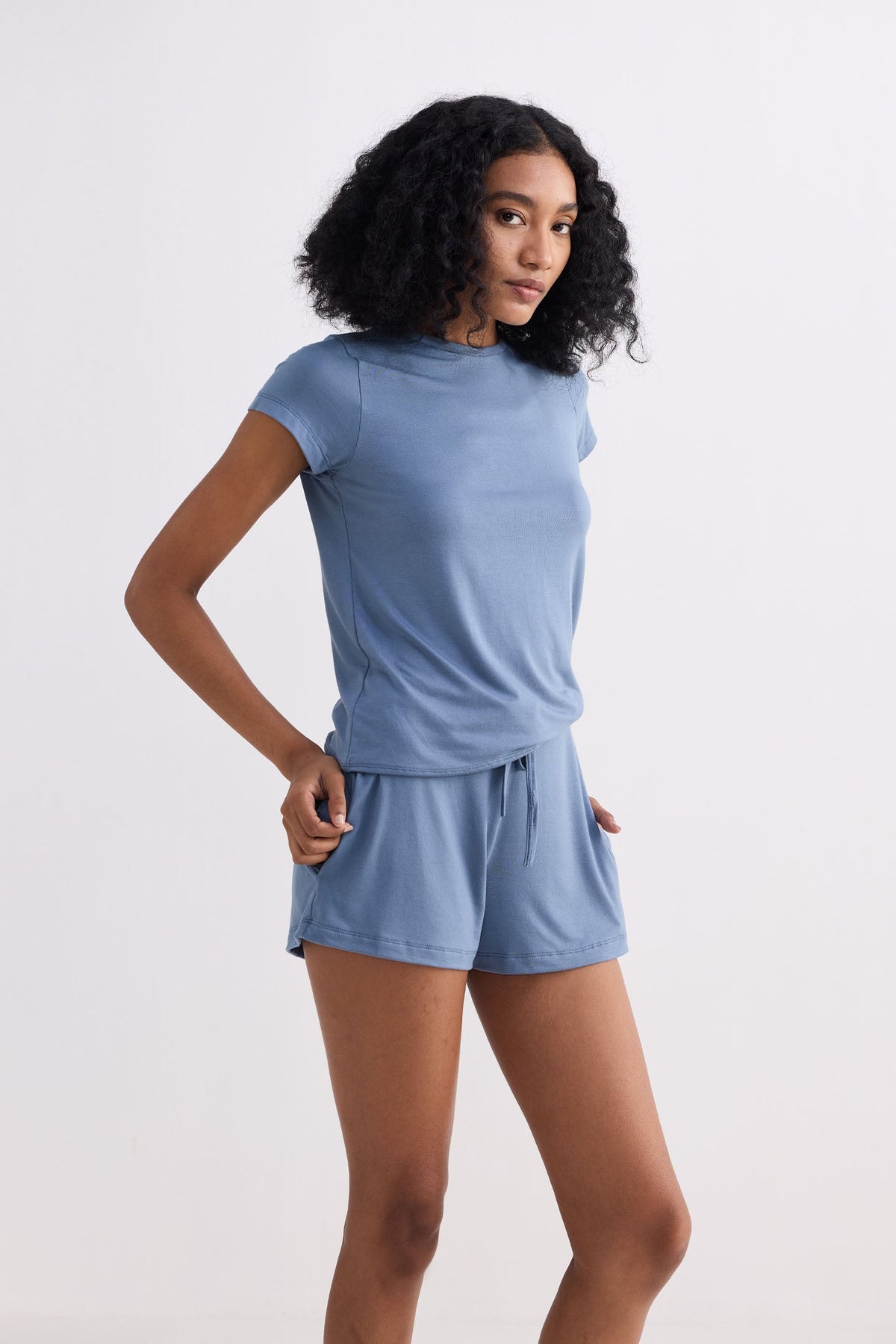 Essential Modal Crew Tee – Blue