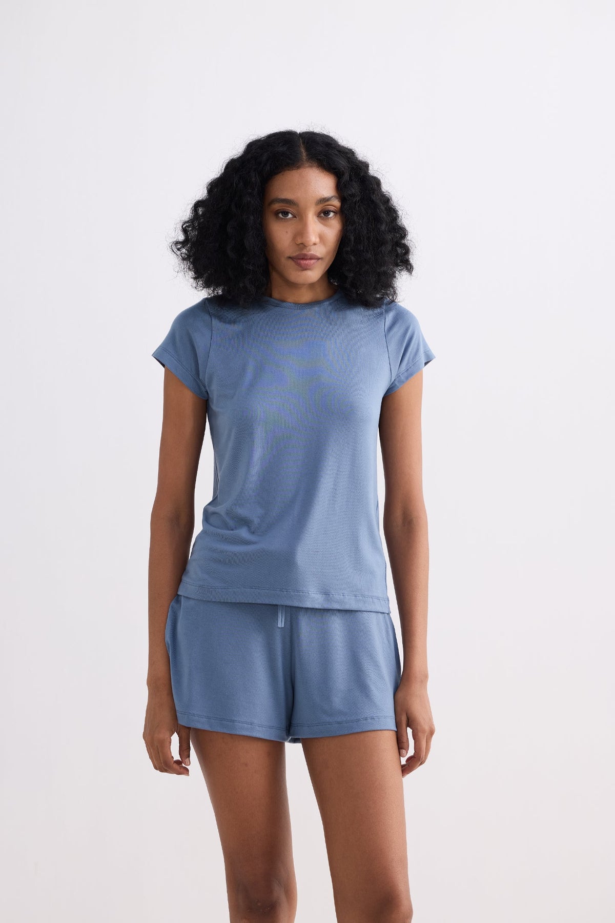 Essential Modal Tee & Shorts Set – Blue