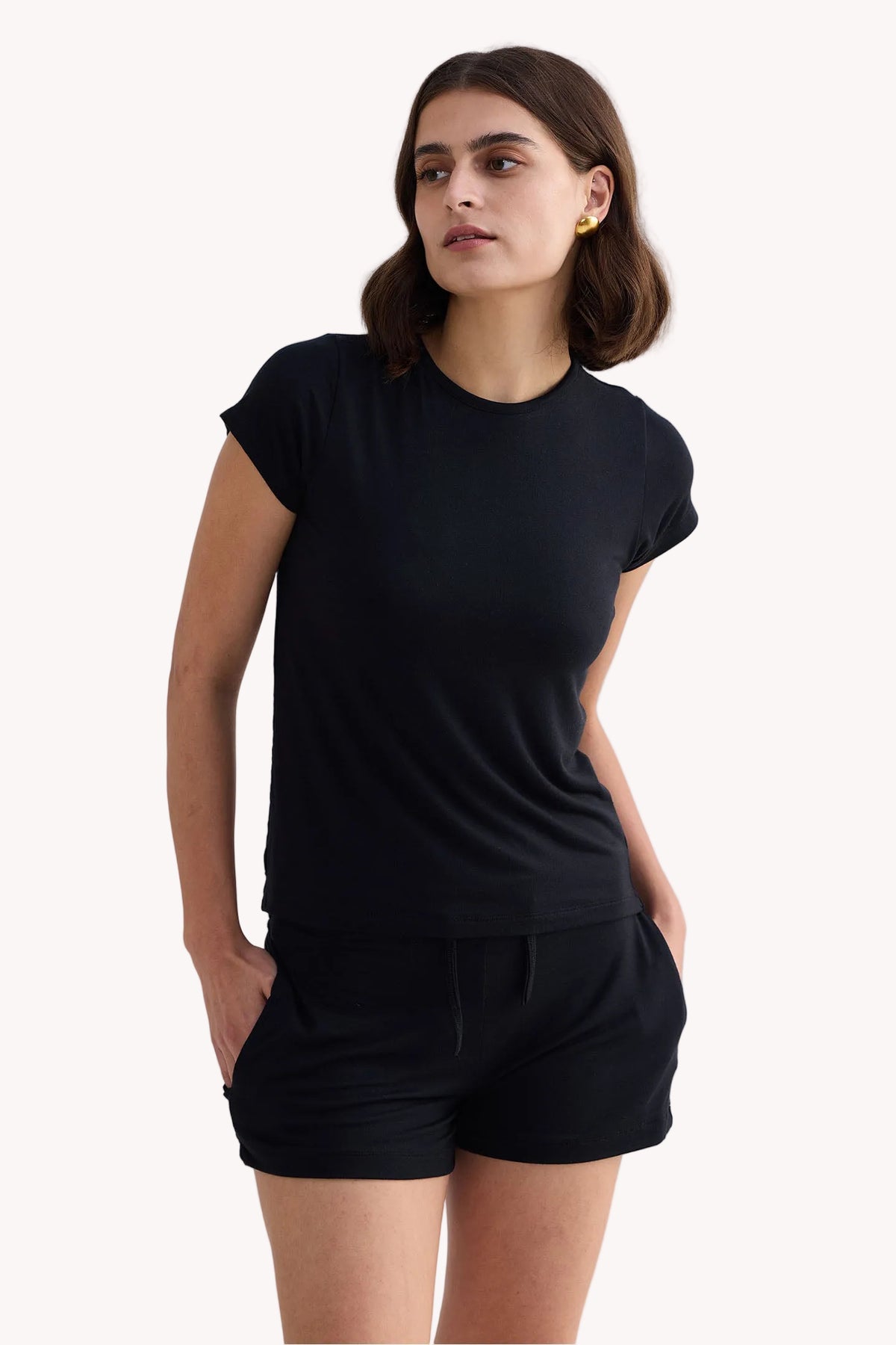 Essential Modal Knit Shorts – Black